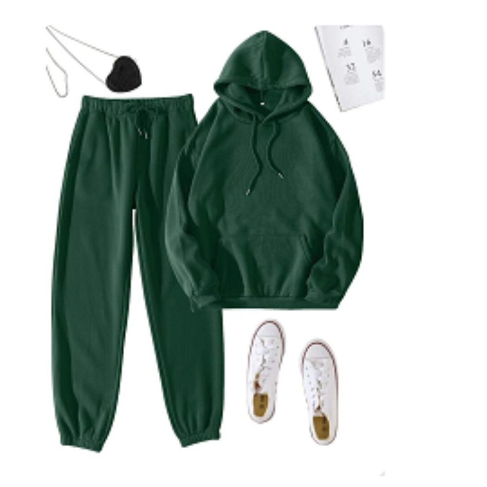 Shein Women´s Thermal Lined Drop Shoulder Drawstring Hood & Sweatpants